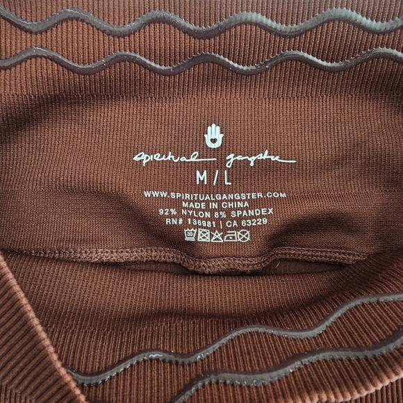 Spiritual Gangster Ribbed Seamless Yoga Leggings Size Medium Large - Picture 6 of 9